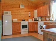 A view of the kitchen area in one of the lodges